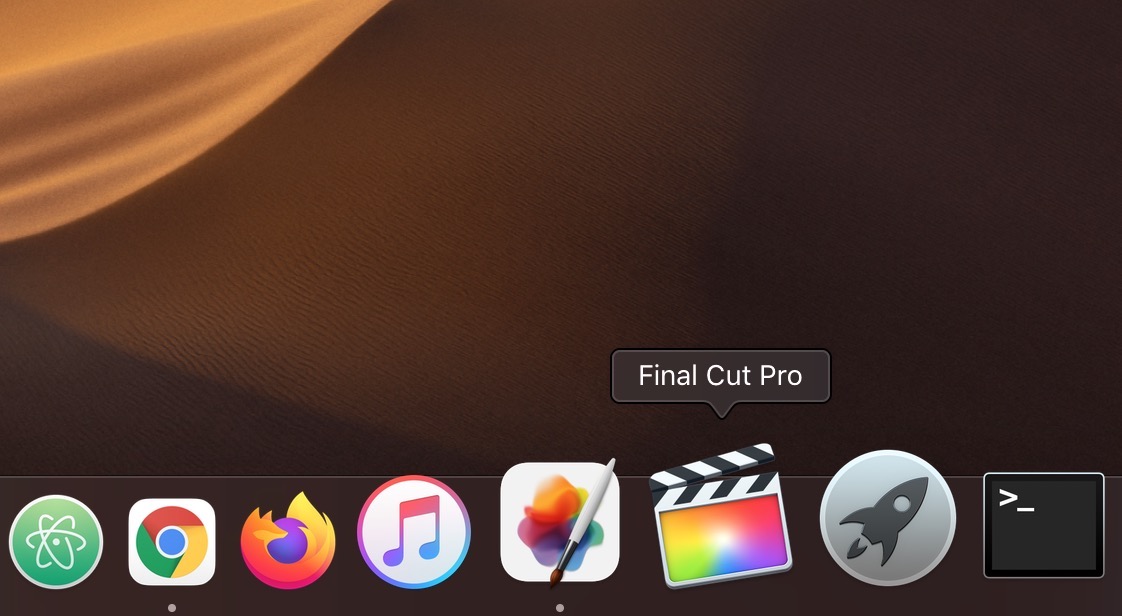 Final Cut Pro X in Dock